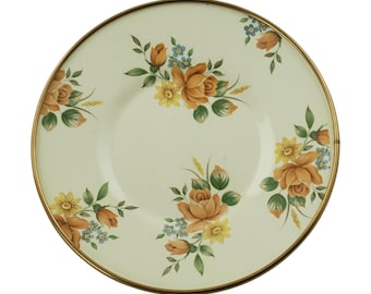 Vintage Camp MacKenzie-Childs Blommig Emalj 15 cm Tallrik Pensionerad Design