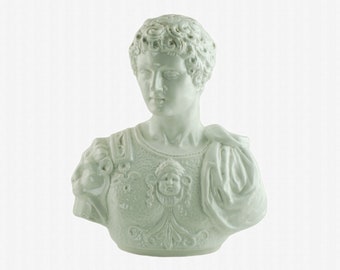 Vintage Italian Roman Emperor Ceramic Bust