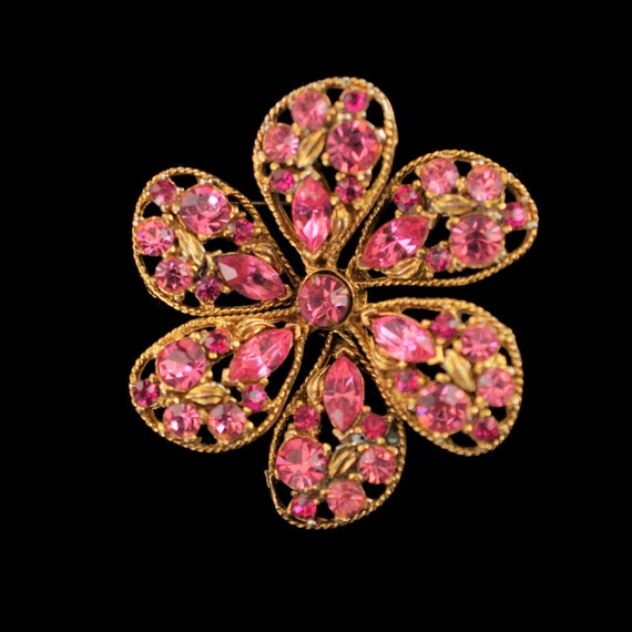 Vintage Pink Rhinestone Pin