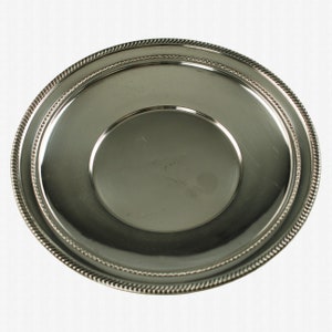 Antique Sterling Silver 9.75" Round Serving Dish Gadroon Edge M. Fred Hirsch Co No Monogram