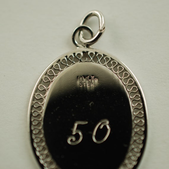 Vintage Sterling Silver Happy Birthday Pendant Ch… - image 4