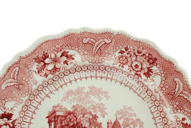 Clews Patterns Antique R & J Clews Canovian Pattern Red and White Staffordshire Plate ...
