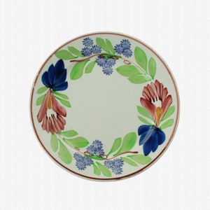 Antique Société Céramique Maestricht Stick Spatter &quot;Virginia&quot; Hand Painted Floral 6.5&quot; Plate