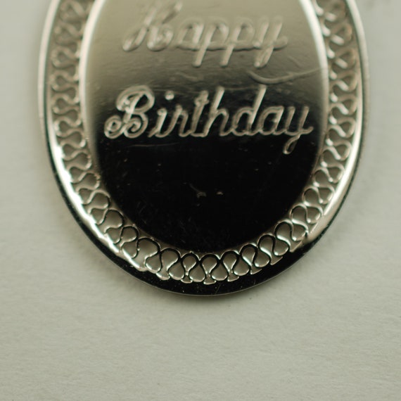 Vintage Sterling Silver Happy Birthday Pendant Ch… - image 3