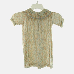 RESERVED for Elena: Vintage Child's Hand Embroidered Smocked Short Sleeved Cotton Dress, Bishops Dress