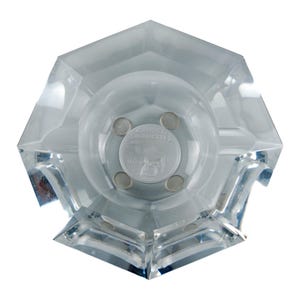 Rare Vintage Val Saint Lambert Camel Cigarettes 75th Anniversary Lead Crystal Octagon Ashtray, Crystal Intaglio Ashtray, Dromedary Pyramids