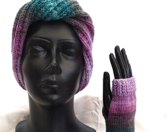 Headband and wrist warmer knitting kit