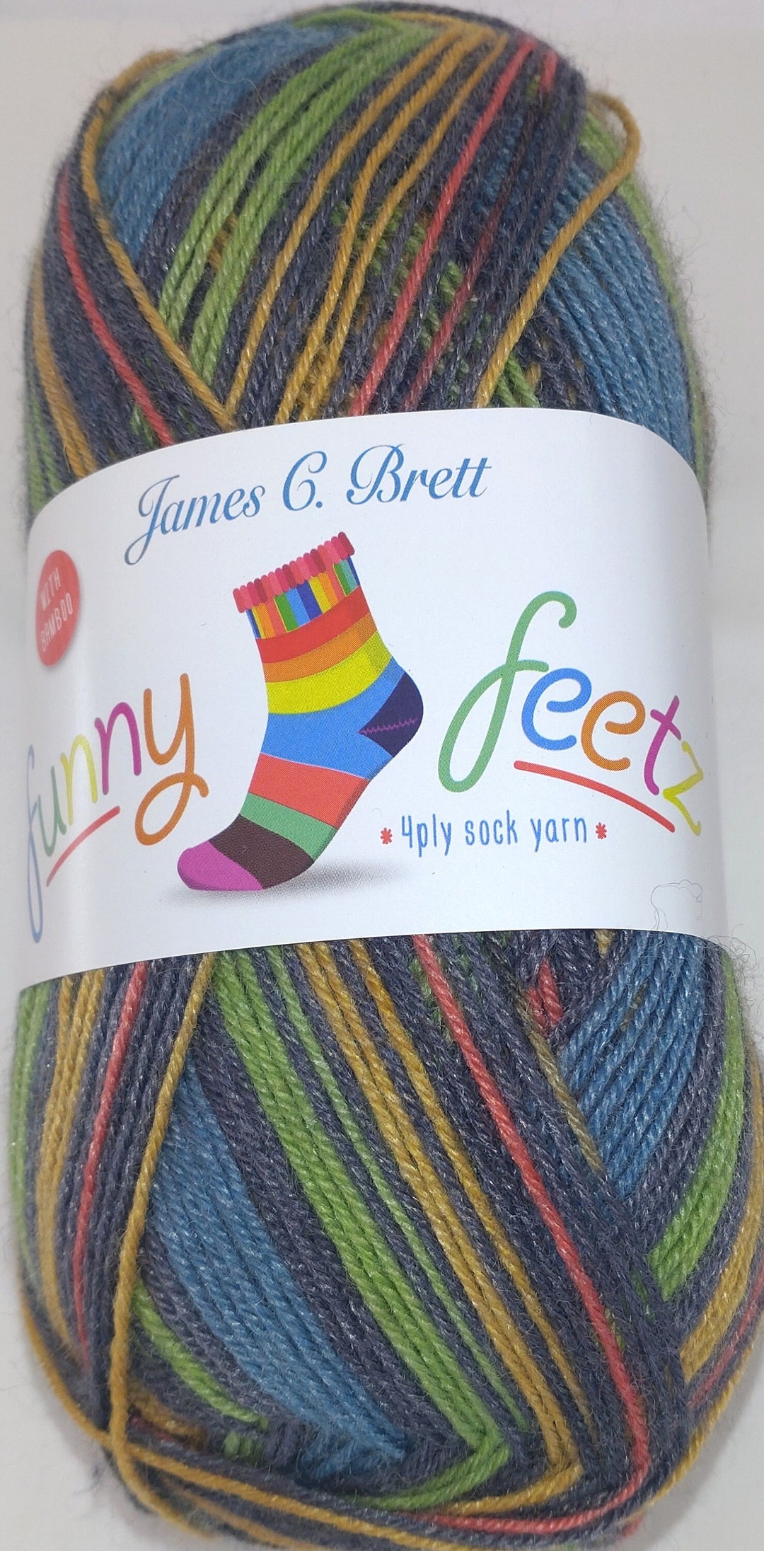James Brett Funny Feetz Bamboo Sock Knitting Yarn 100g Etsy