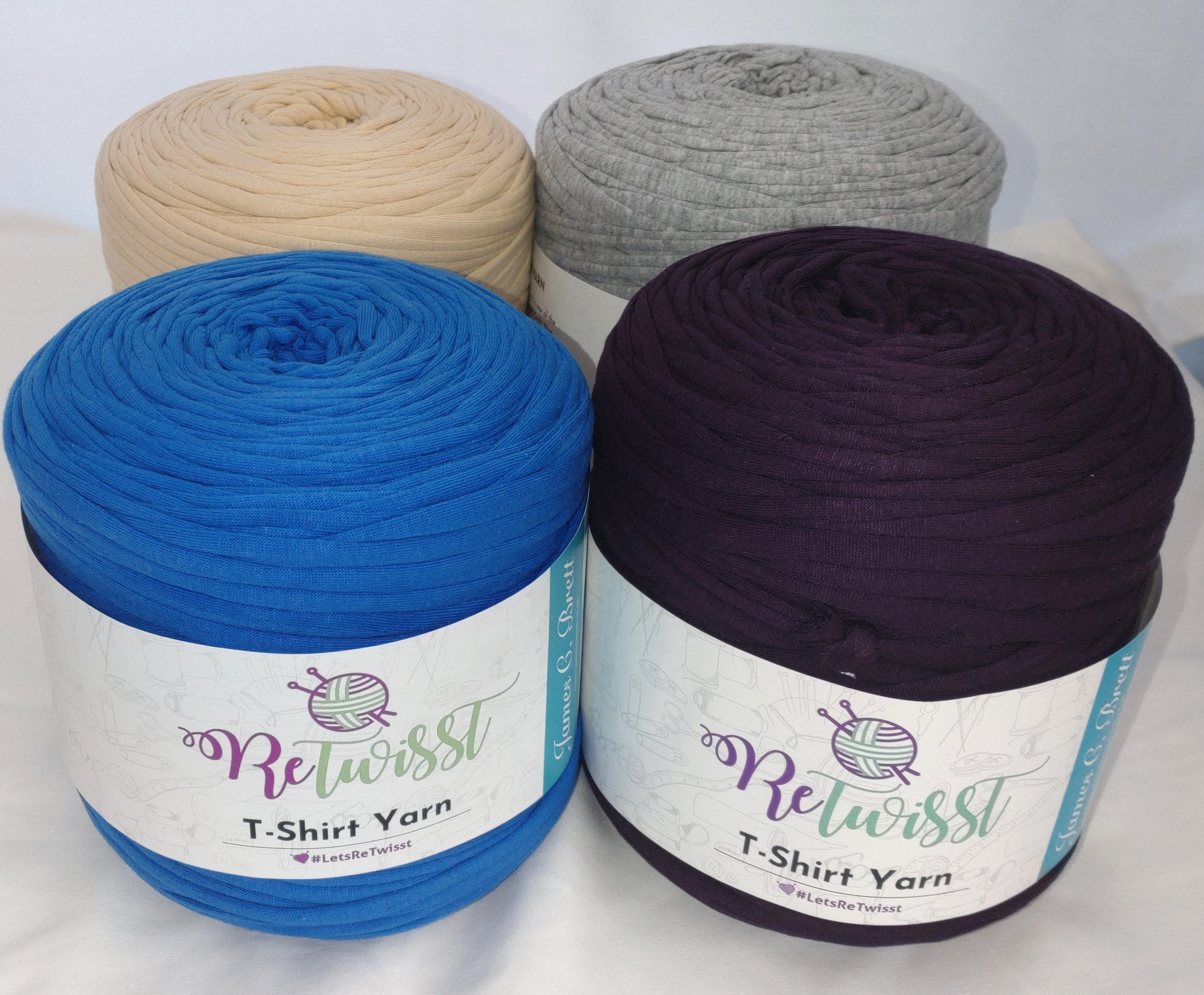 Tshirt Yarn 50metres/55yards, 165-190gr, 7-9mm Thickness, 100% Cotton  Jersey Yarn Premium Quality Perfect for Baskets, Bags, Rugs Etc 