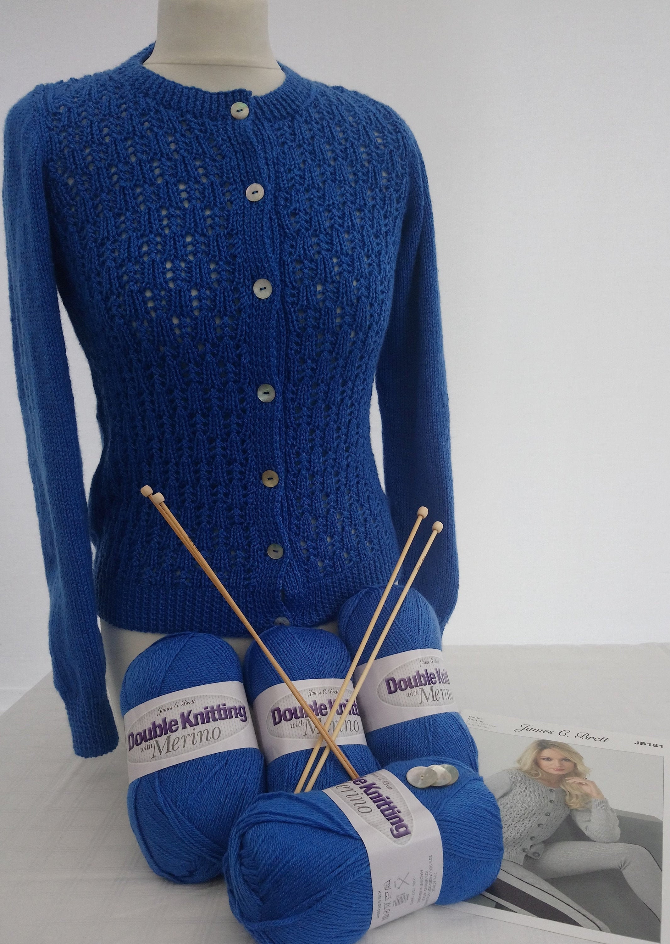 Patterned Light Weight Cardigan Knitting Kit Etsy UK