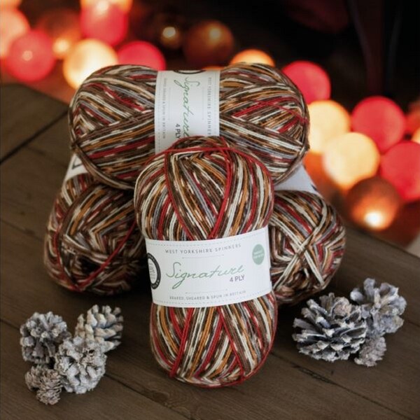 West Yorkshire spinners Signature 4 ply sock yarn 100g Festive colours