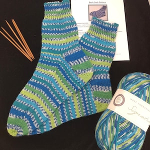 Sock knitting kit bird colours : colour set 1