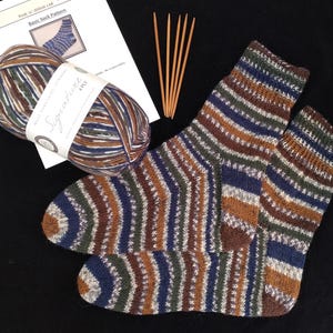 Sock knitting kit plain colours