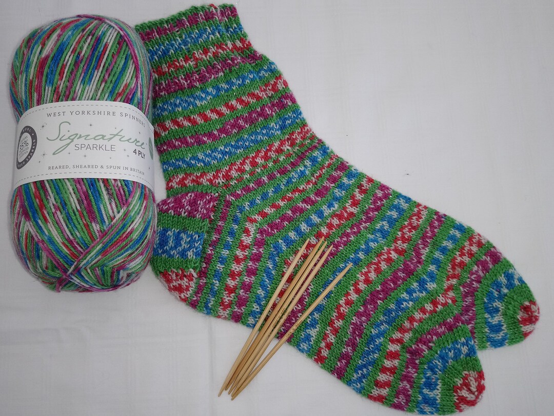 Sock Knitting Kit Festive Colours Etsy