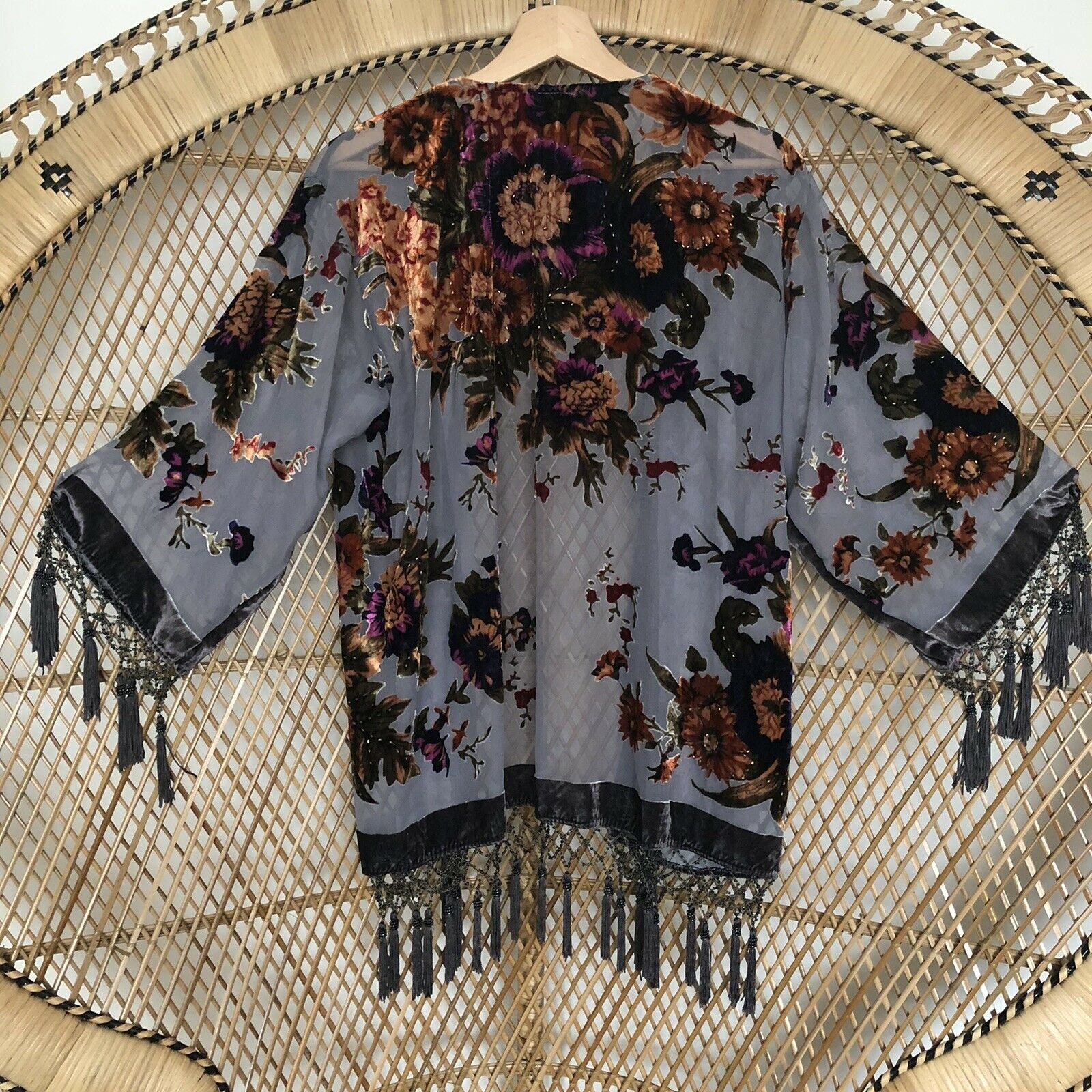 beaded kimono jacket