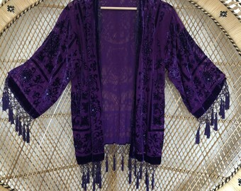 beaded kimono jacket