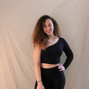 Bamboo Crop Top, Bamboo One Sleeve Crop Top, Crop Top