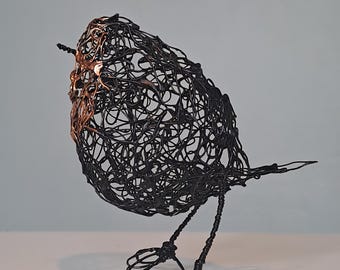 Sculpture en fil de fer rouge pour décoration de maison ou de jardin