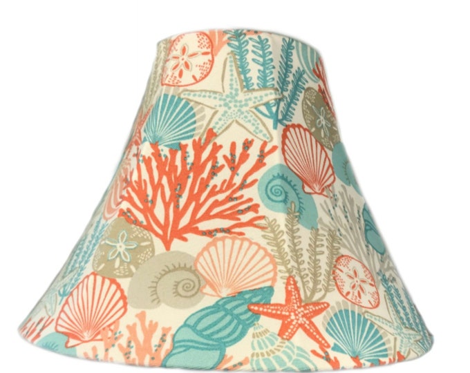 Coastal Lamp Shade, Large Coastal Lamp Shade, Beach Lamp Shade, Sea Shell Lamp Shade, FREE