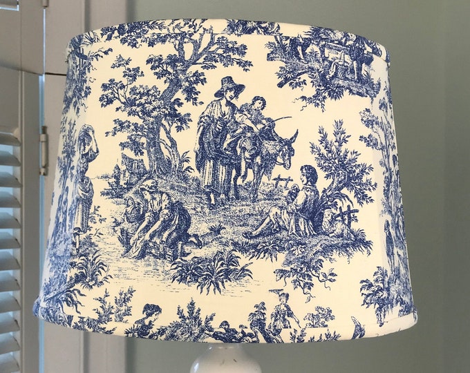 Toile Lamp Shade Blue Toile Lamp Shade French Lamp Shade Etsy