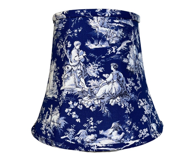 Navy Blue Lampshade, Toile Lampshade, Navy Lampshade, French Lampshade