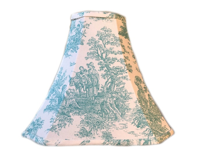 Aqua Toile Lamp Shade Blue Toile Lamp Shade Toile Lamp Etsy