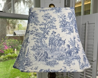 Toile Lamp Shade, Blue Toile Lamp Shade, Blue Lampshade, Colonial Lamp Shade, French Lamp Shade, FREE SHIPPING-Continental USA