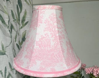 Pink Toile Lamp Shade: French Colonial Style