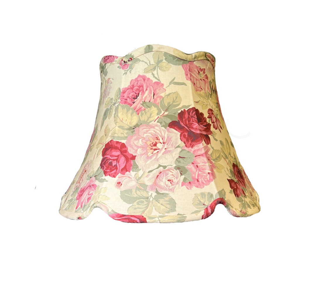 Shabby Chic Lamp Shade, Rose Lamp Shade, Floral Lamp Shade, Pink Lamp