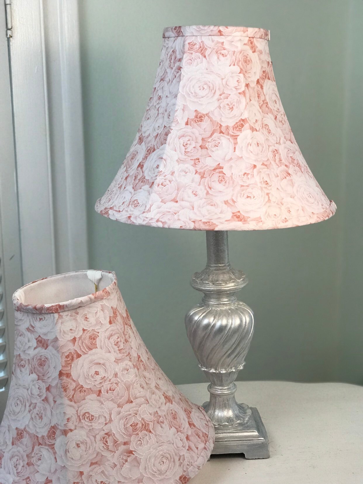 Shabby Chic Lamp Shade Rose Lamp Shade Floral Lamp Shade Etsy