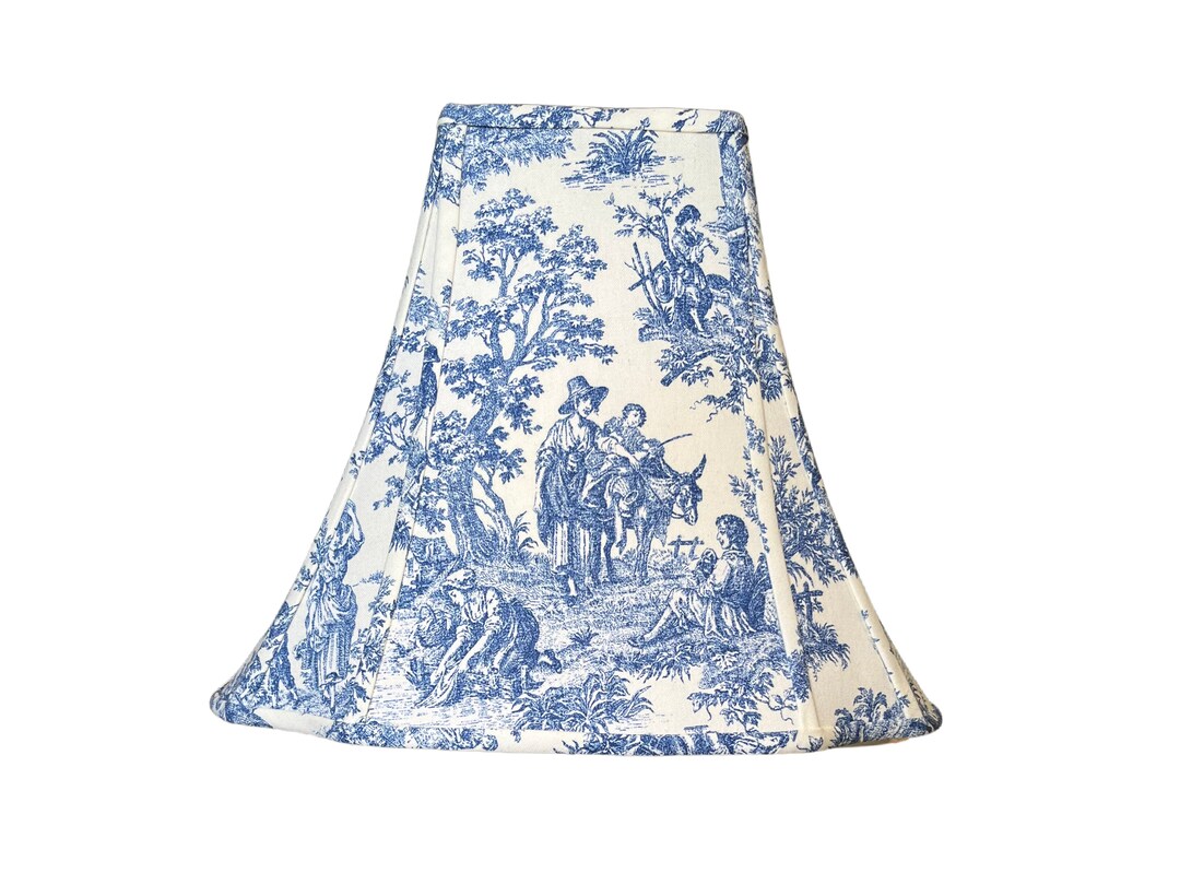 Toile Lamp Shade Blue Toile Lamp Shade Colonial Lamp Shade Etsy