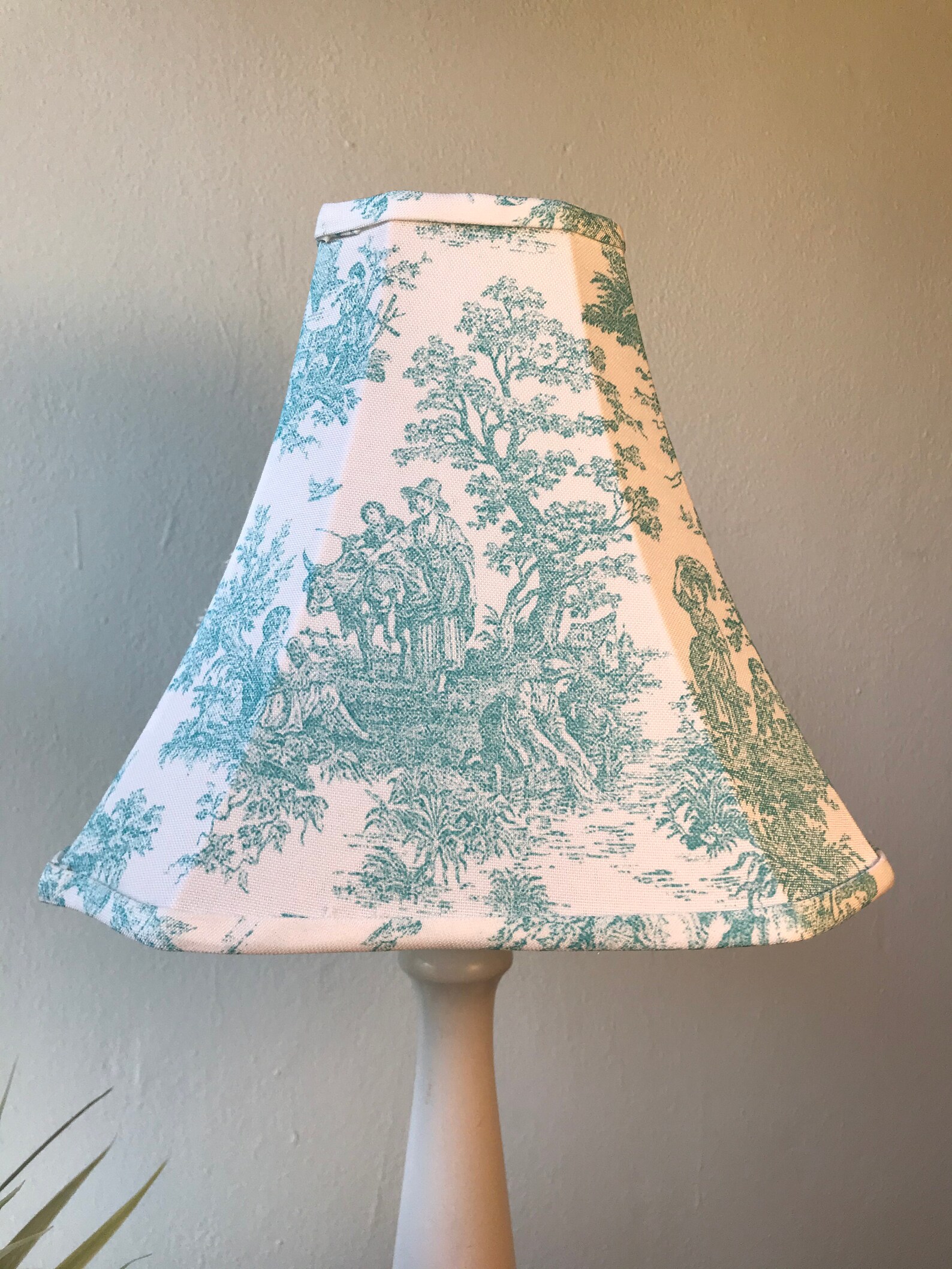 Aqua Toile Lamp Shade Blue Toile Lamp Shade Toile Lamp Etsy