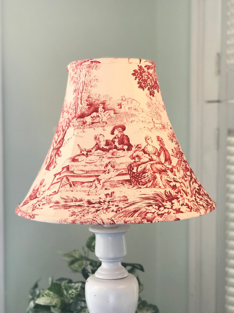 Toile Lamp Shade Red Toile Lamp Shade French Lamp Shade Red Etsy