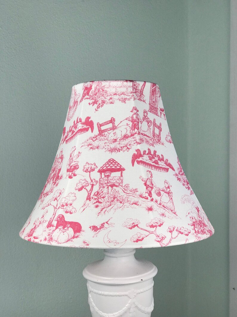 Nursery Toile Lamp Shade Pink and White Lamp Shade Toile Etsy