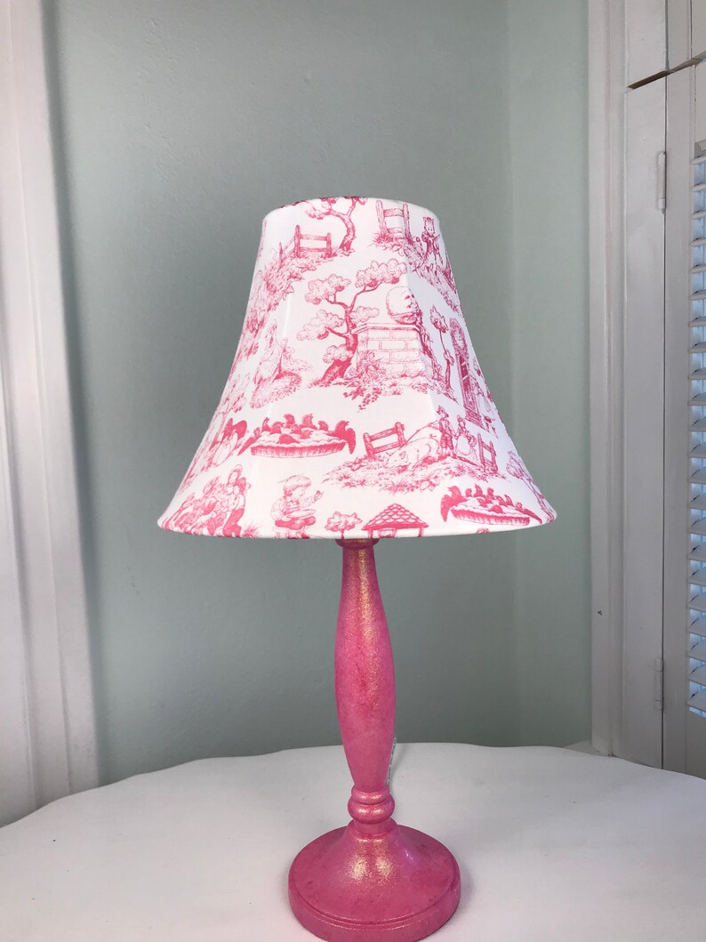 Nursery Toile Lamp Shade Pink and White Lamp Shade Toile Etsy
