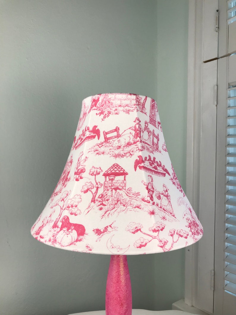 Nursery Toile Lamp Shade Pink and White Lamp Shade Toile Etsy