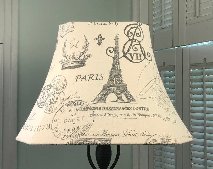 French Lamp Shade, French Country Lamp Shade, Eiffel Tower Lamp Shade