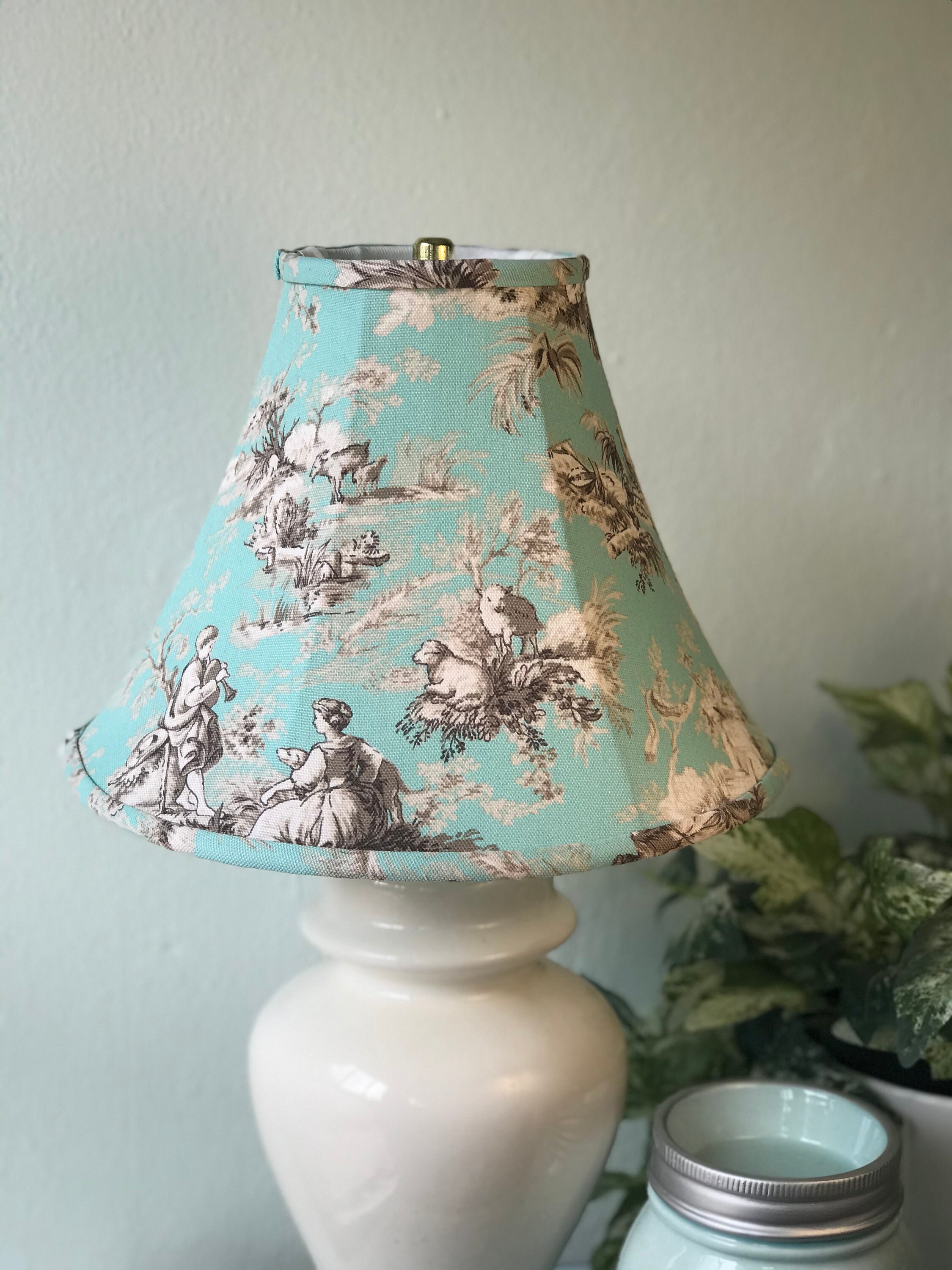 Toile Lamp Shade Blue Toile Lamp Shade French Country Lamp Etsy