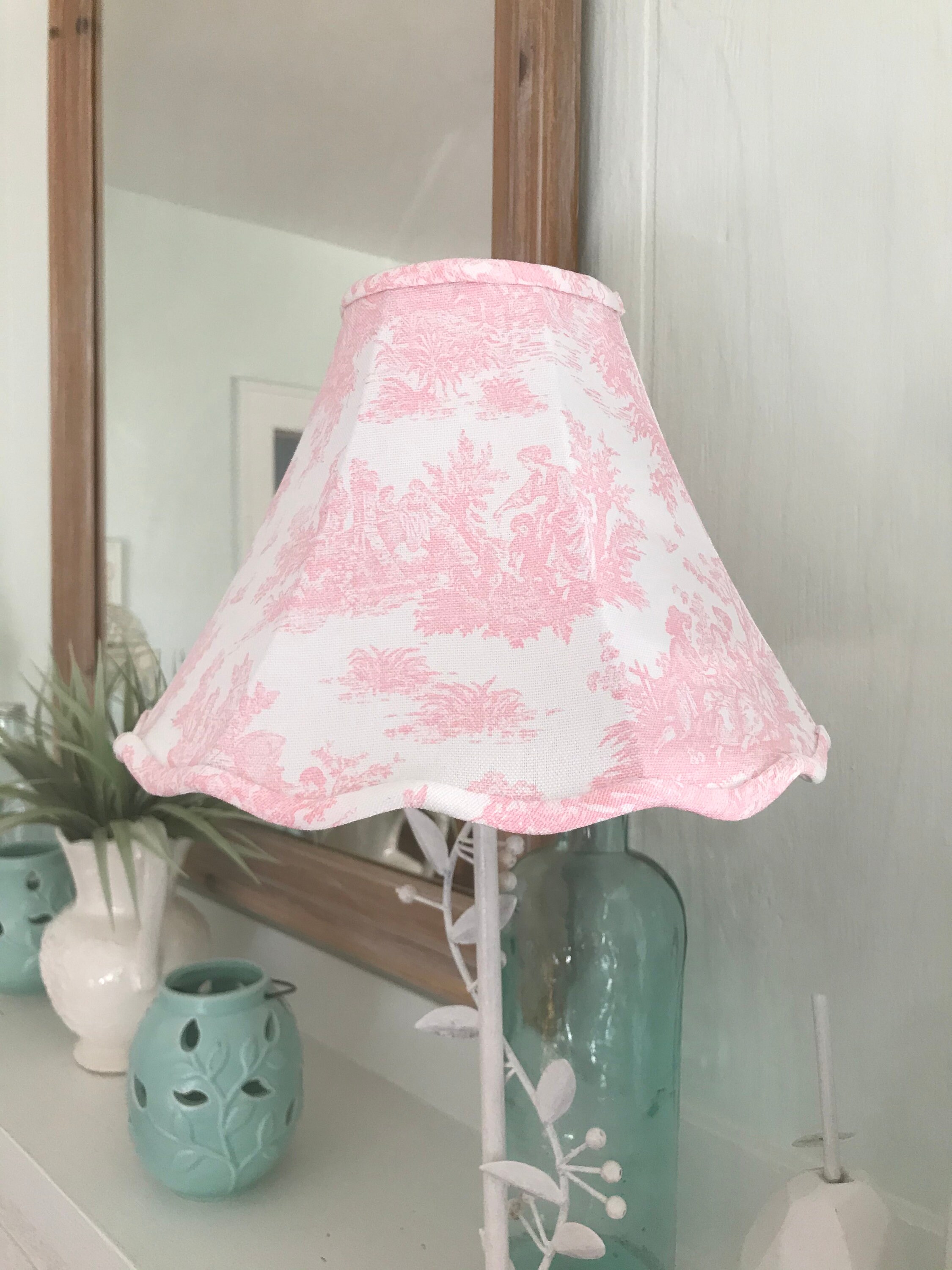 Pink Toile Lamp Shade Toile Lamp Shade Pink Lamp Shade Etsy
