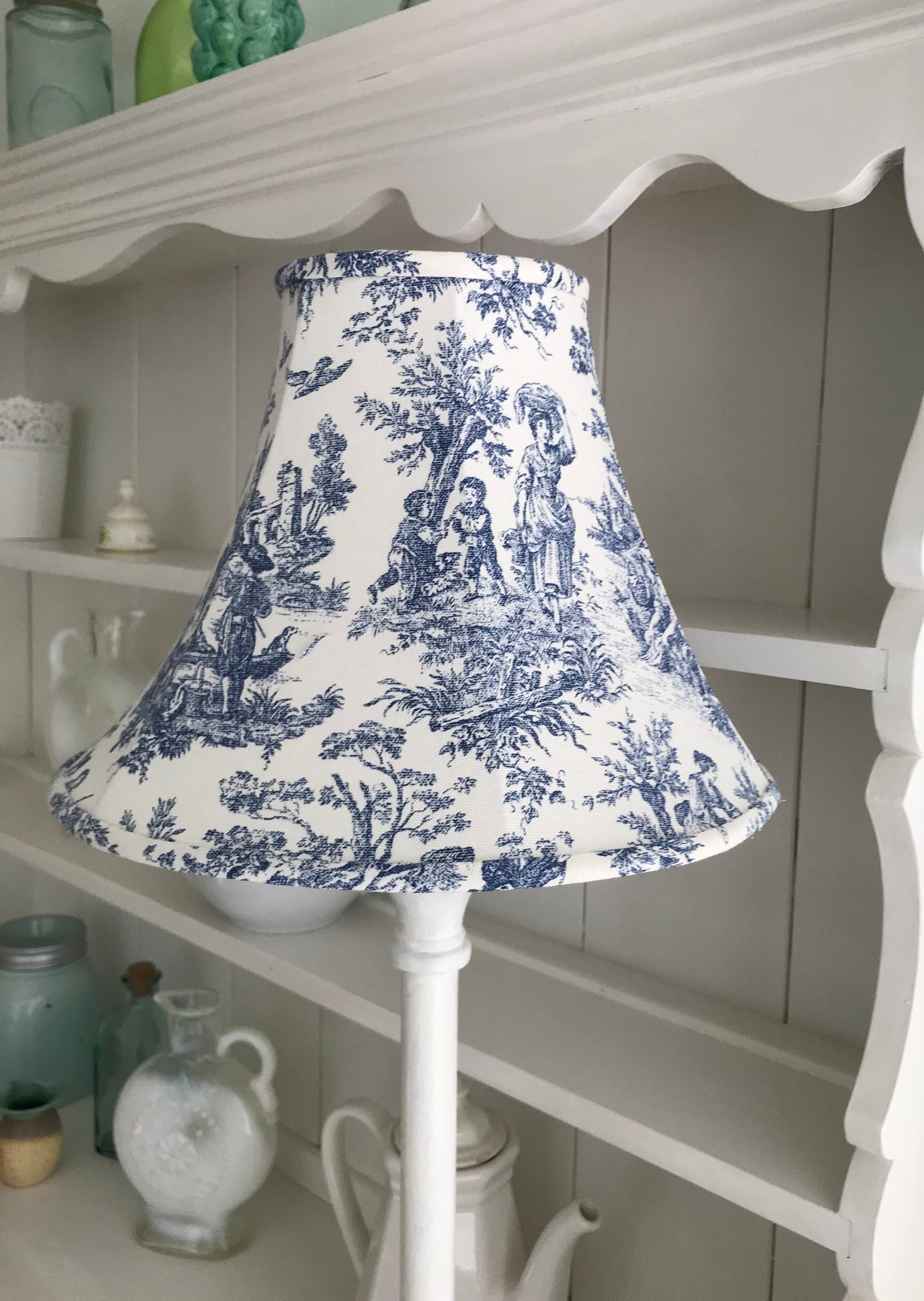 Toile Lamp Shade Blue Toile Lamp Shade French Toile Lamp Etsy