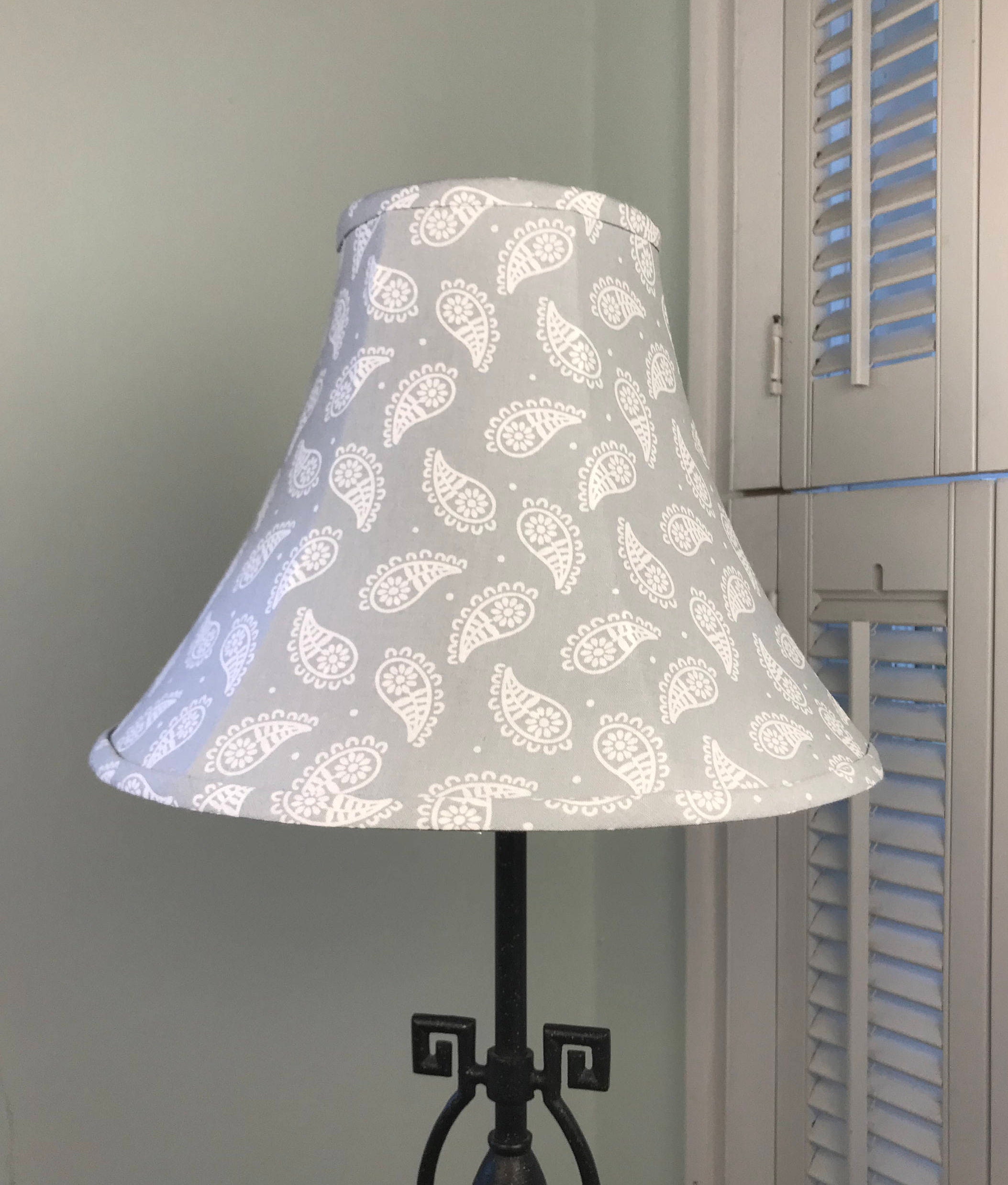 Gray Lamp Shade Gray and White Lamp Shade Boho Lamp Shade Etsy
