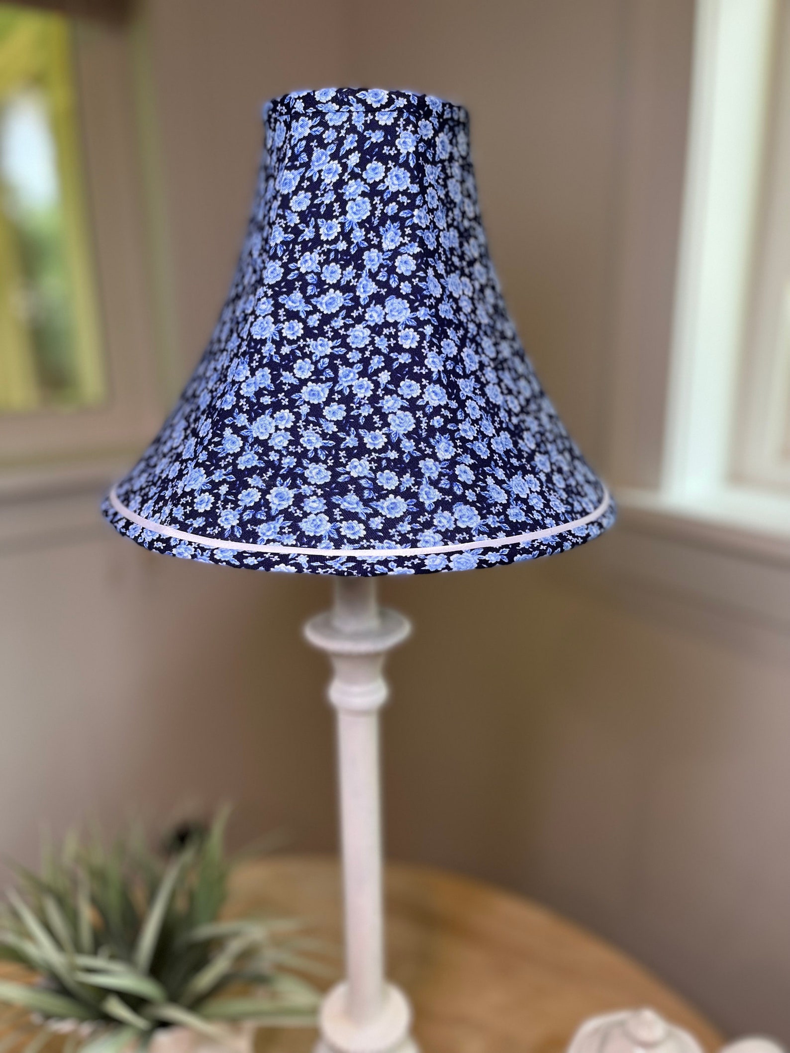 Navy Blue Lampshade Blue Lampshade Shabby Chic Lampshade Etsy