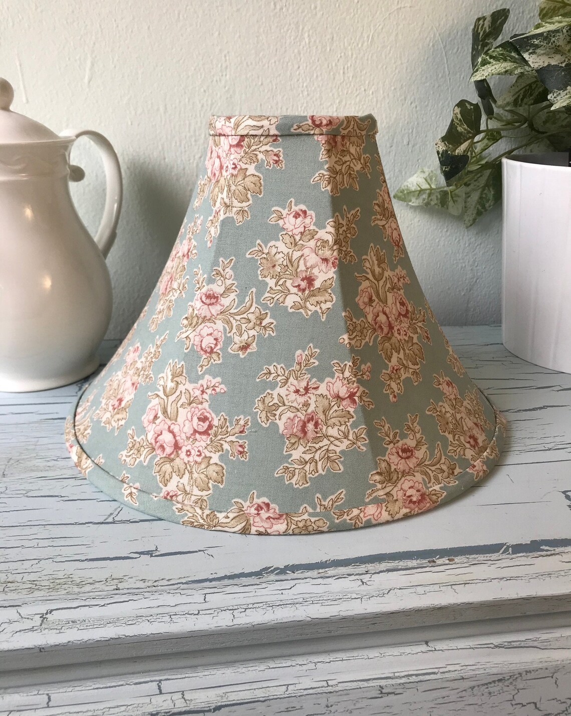 Cottage Lamp Shade Shabby Chic Lamp Shade Floral Lamp Shade Etsy