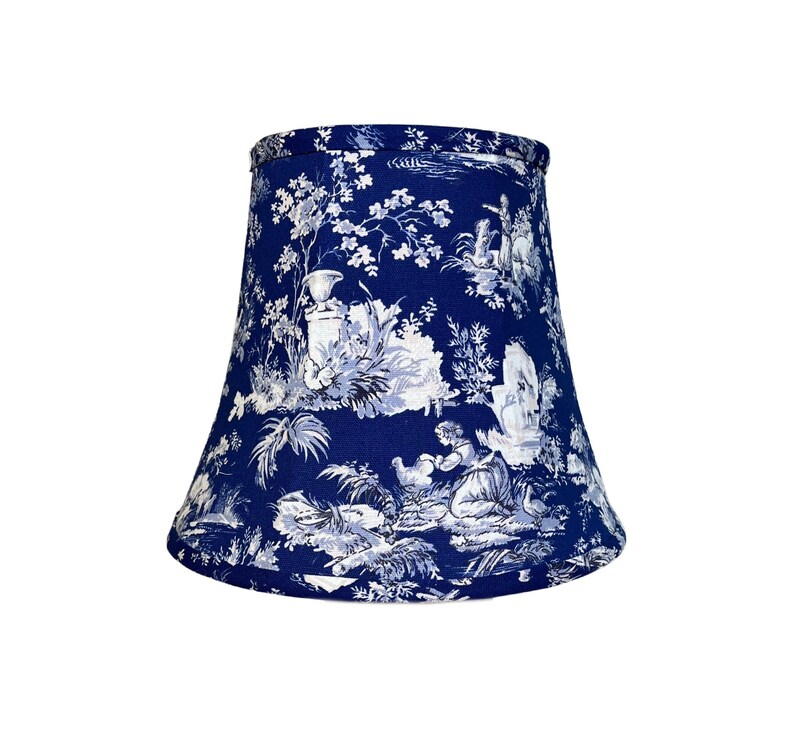 Navy Blue Lampshade Toile Lampshade Navy Lampshade French Etsy