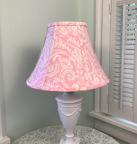 Items similar to Pink Lamp Shade, Pink Paisley Lamp Shade, Nursery Lamp