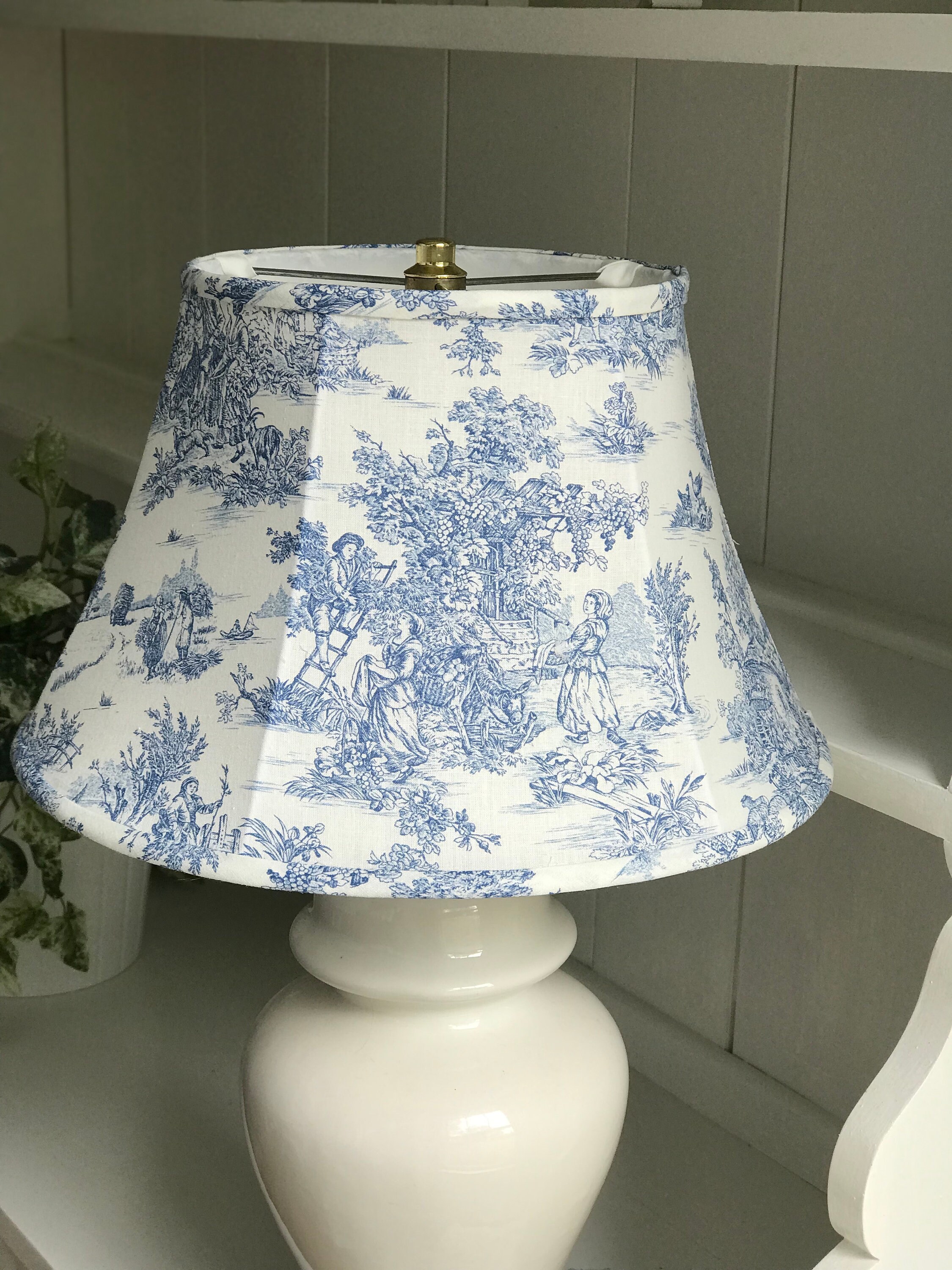 Blue Toile Lamp Shade Toile Lamp Shade Colonial Lamp Shade Etsy
