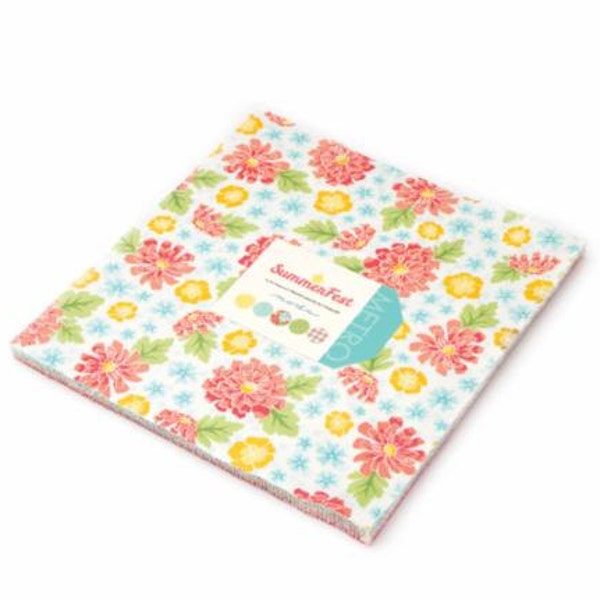 Stoff, Sommerfest Layer Cake, Moda 24030 LC, April Rosenthal, 42 zehn-Zoll-Quadrate, Moda Zuschnitte