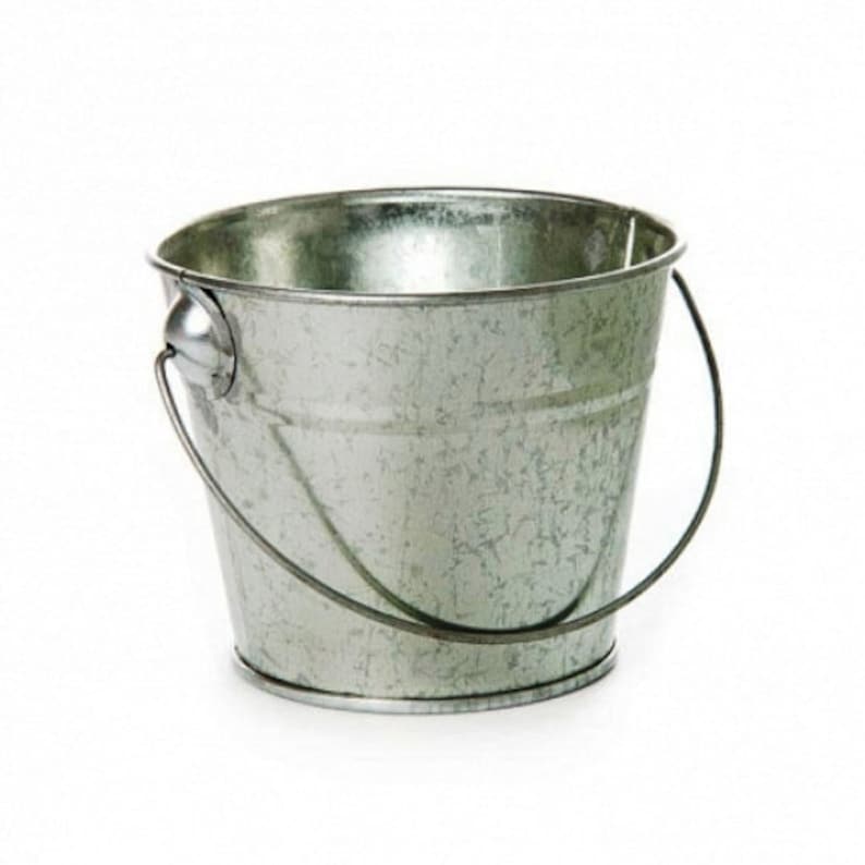 Metal Tin Bucket With Handle 12.5 X 10.5 Cms Etsy Australia