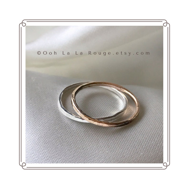 Handmade Thin Band Ring in 14k Yellow Gold Fill to Wear Alone or Stacked Wedding Ring Unisex Jewelry