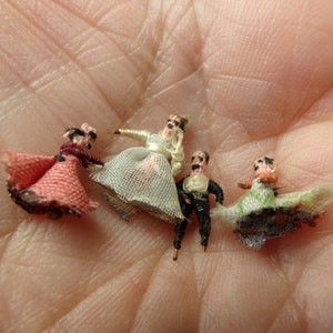 Miniature Handmade Dolls - The Wedding Party - 1940&#39;s - RARE ITEMS [#369 - DC 4th Box #3]